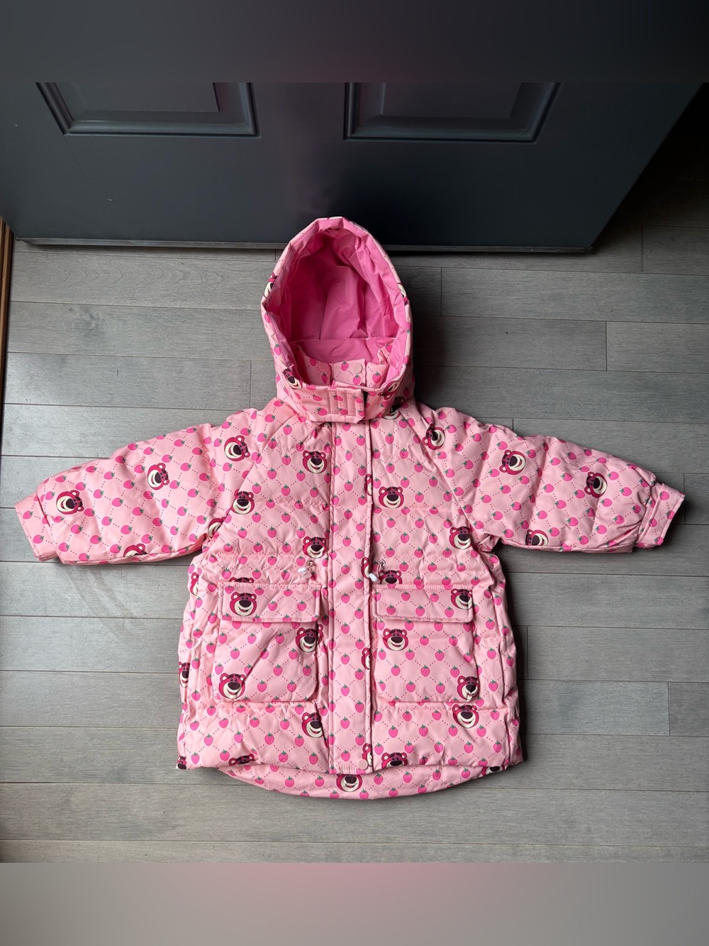 Girls Disney Baby Toddlers Pink Quilted Puffer Coat Jacket Toy Story Lotso Bear